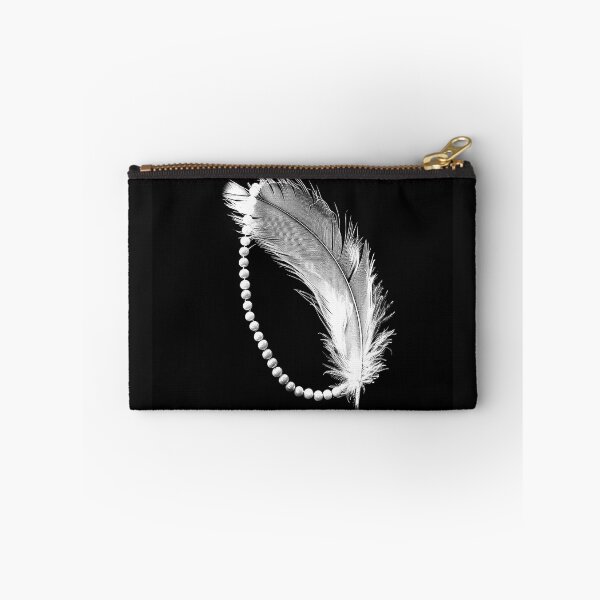 Item preview, Elegant Feather and Pearls – Black and White Vintage Aesthetic designed and sold by inkoutninja.