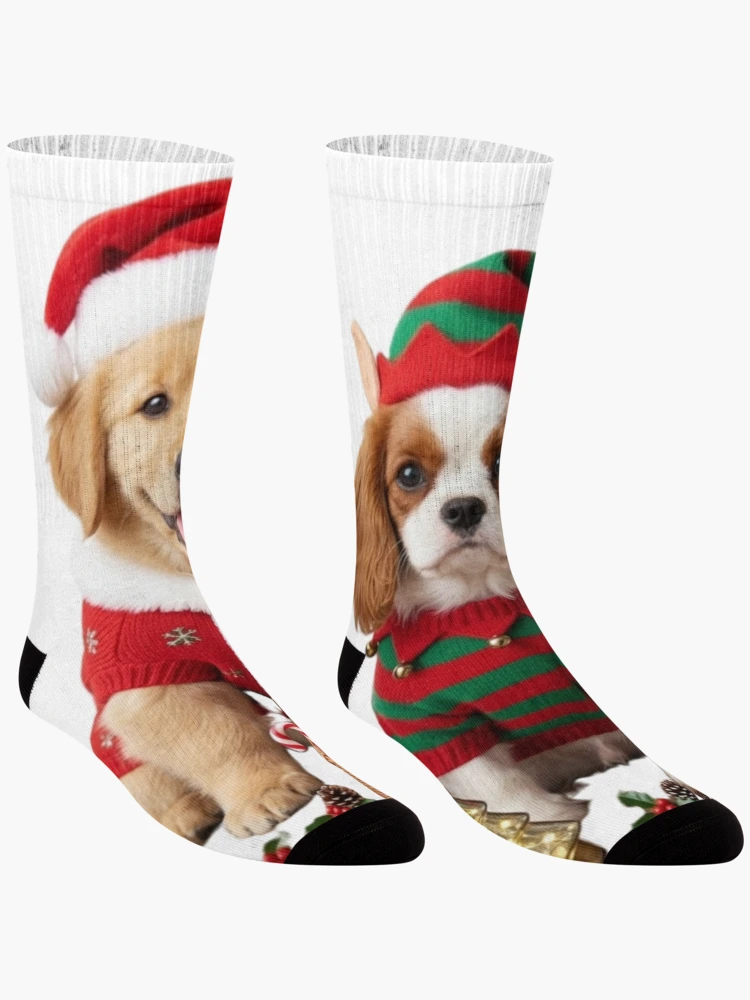 Thumbnail 3 of 5, Socks, Dogs Christmas designed and sold by InkShiftLabs.