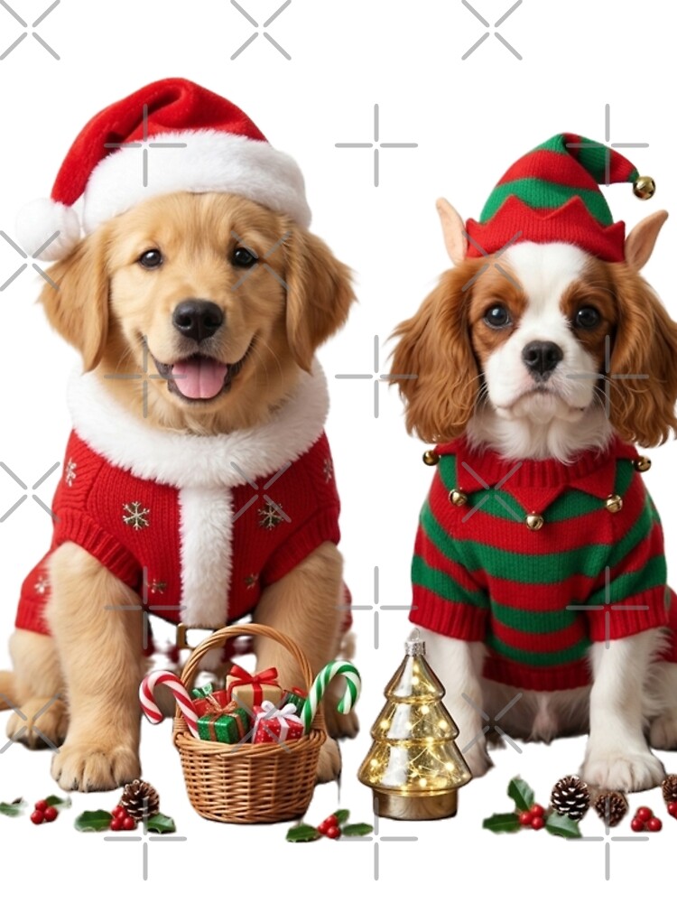 Thumbnail 3 of 3, Scarf, Dogs Christmas designed and sold by InkShiftLabs.