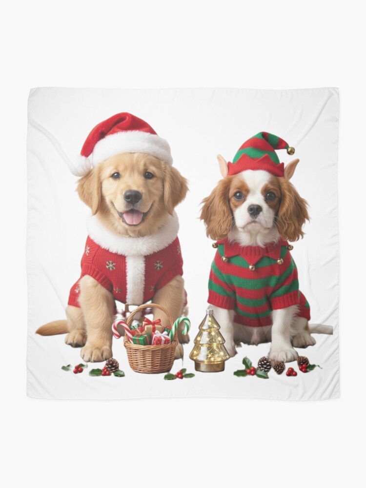 Thumbnail 2 of 3, Scarf, Dogs Christmas designed and sold by InkShiftLabs.