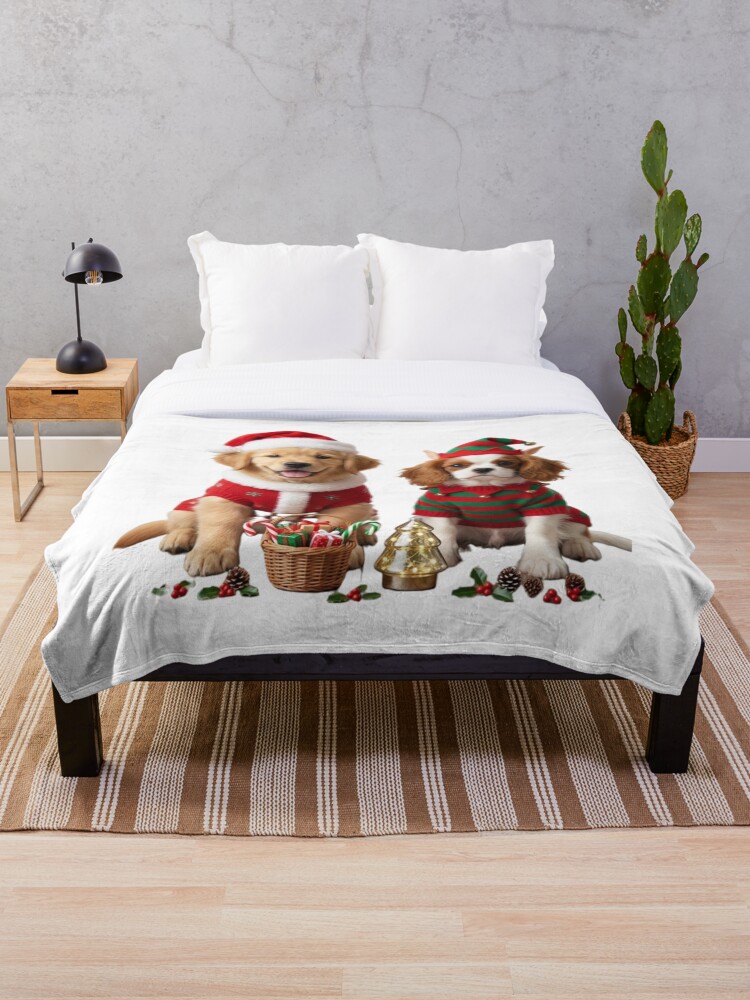 Thumbnail 1 of 6, Throw Blanket, Dogs Christmas designed and sold by InkShiftLabs.