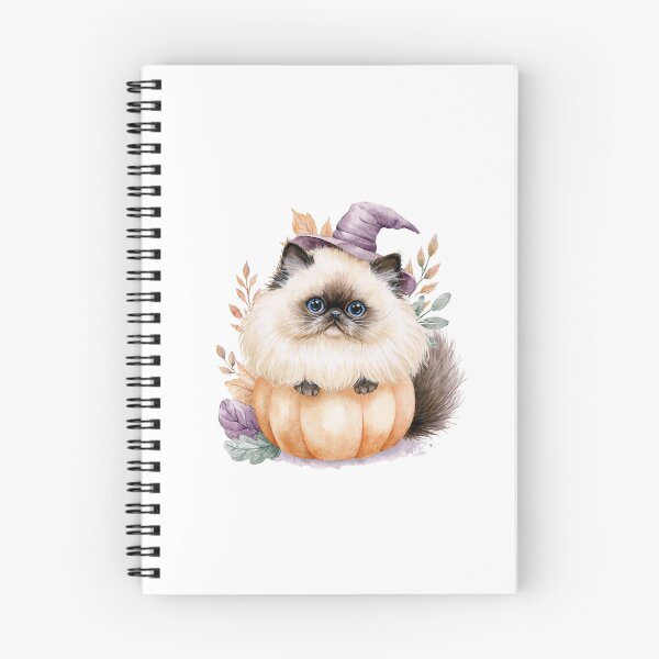 Item preview, Cute Birman Cat in Pumpkin Witch Hat Autumn Watercolor designed and sold by TheAnimalZ00.
