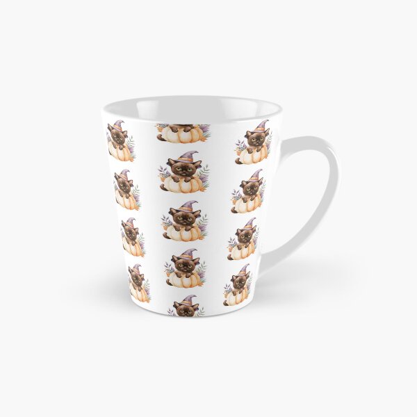 Item preview, Cute Burmese Cat in Pumpkin Witch Hat Autumn Watercolor designed and sold by TheAnimalZ00.