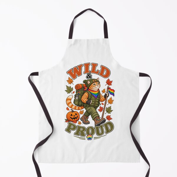 Item preview, Wild & Proud LGBTQ Hiking Shirt, Pride Cat T-Shirt designed and sold by GroveLaneCreative.