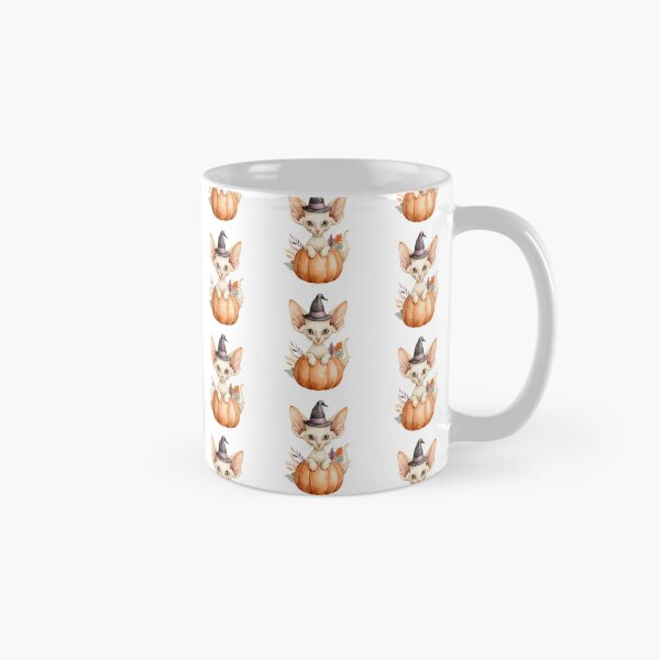 Item preview, Cute Cornish Rex Cat in Pumpkin Witch Hat Autumn Watercolor designed and sold by TheAnimalZ00.