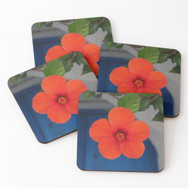 Item preview, Red Hibiscus Flower on a Greek Island designed and sold by olivia-wilbur.