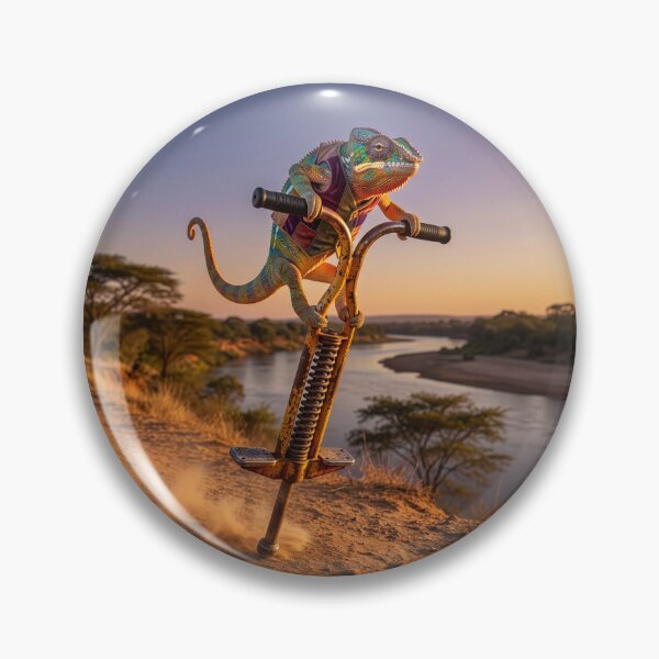 Item preview, Determined Chameleon Hops Hops Down the River Bank designed and sold by Tridentulus.