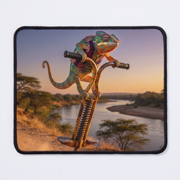 Item preview, Determined Chameleon Hops Hops Down the River Bank designed and sold by Tridentulus.