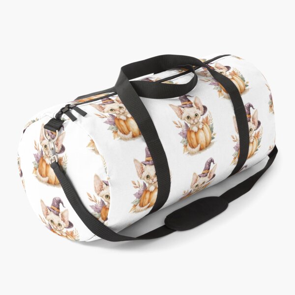 Item preview, Cute Devon Rex Cat in Pumpkin Witch Hat Autumn Watercolor designed and sold by TheAnimalZ00.