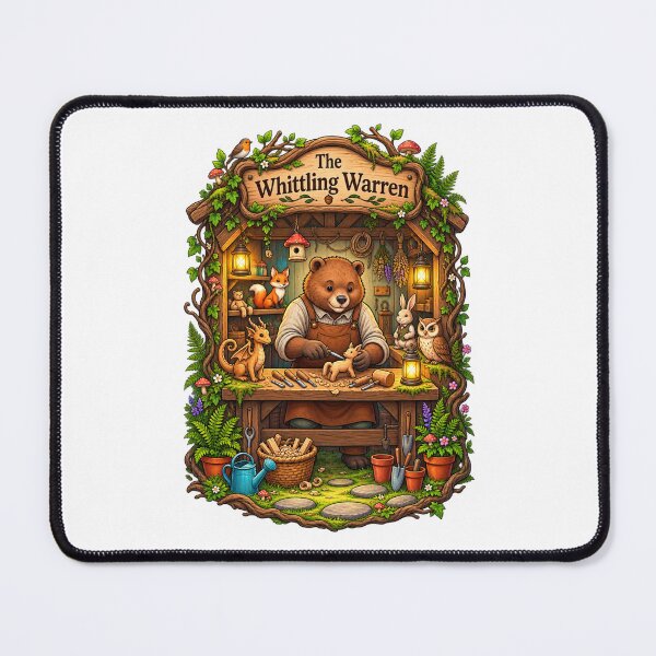 Item preview, The Whittling Warren | Woodland Bear Woodcarver | Forest Animal Workshop designed and sold by MrDev.