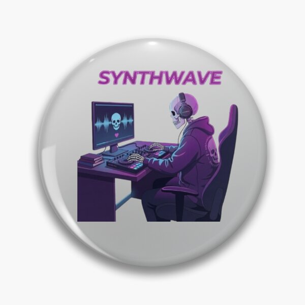 Item preview, Synthwave DJ Skeleton Music Producer designed and sold by Northern Glow Art.