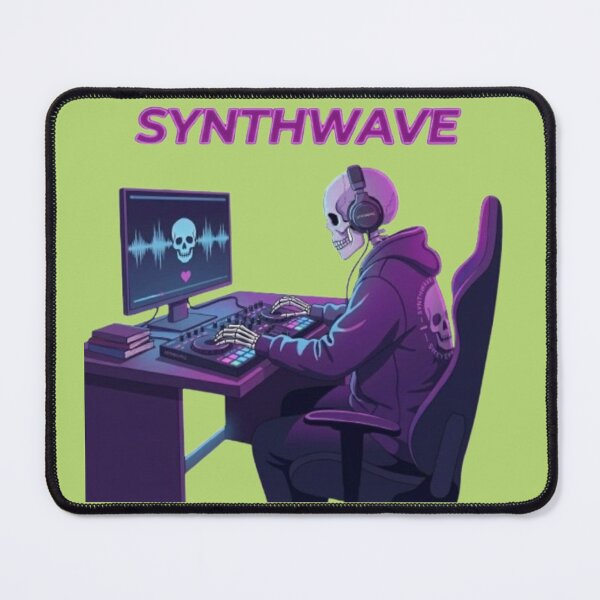 Item preview, Synthwave DJ Skeleton Music Producer designed and sold by Northern Glow Art.