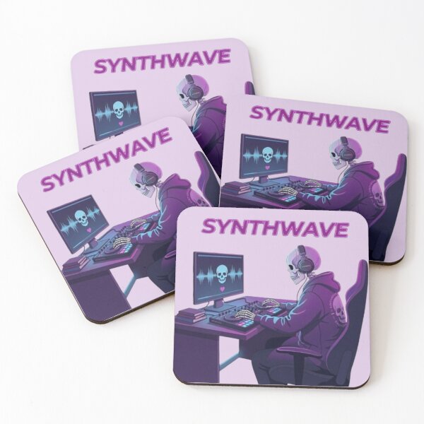 Item preview, Synthwave DJ Skeleton Music Producer designed and sold by Northern Glow Art.