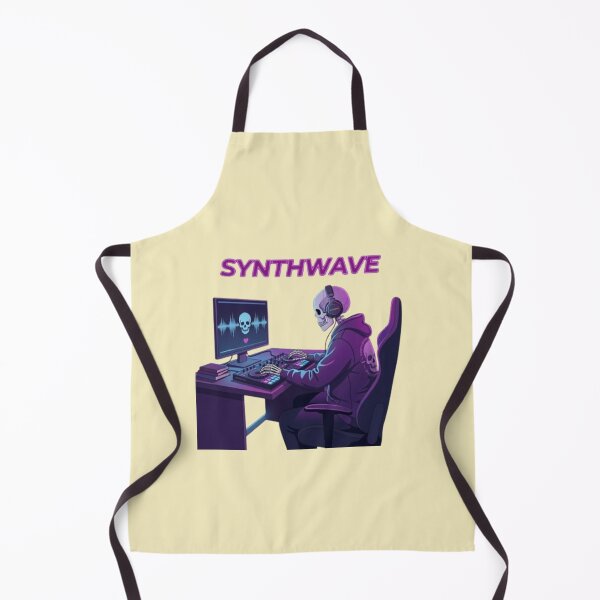 Item preview, Synthwave DJ Skeleton Music Producer designed and sold by Northern Glow Art.