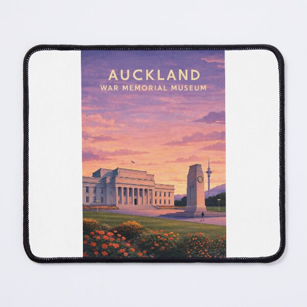 Item preview, Auckland War Memorial Museum at Sunset with Sky Tower and Auckland Domain designed and sold by Places On Earth.