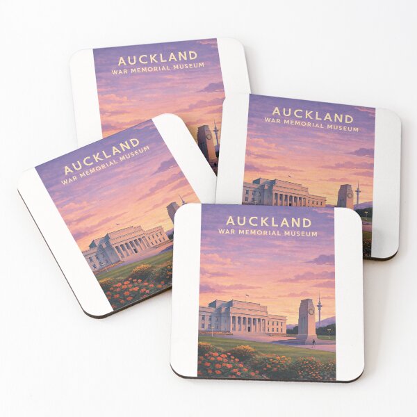 Item preview, Auckland War Memorial Museum at Sunset with Sky Tower and Auckland Domain designed and sold by Places On Earth.