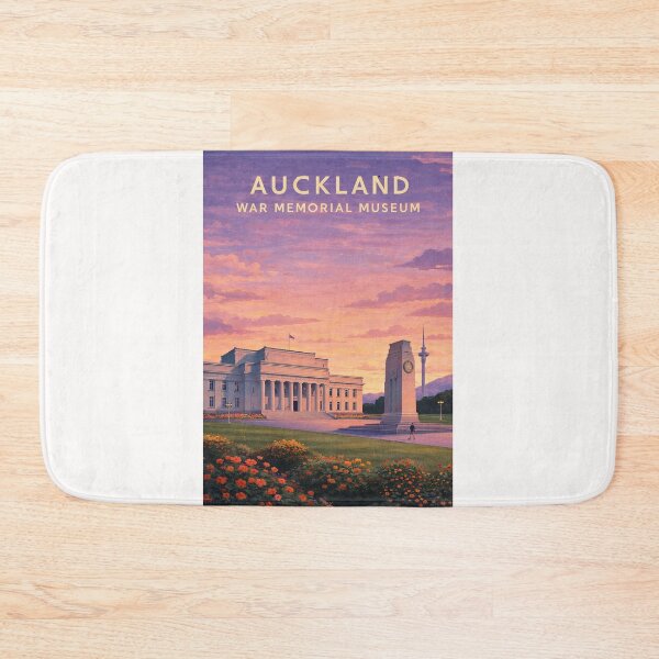 Item preview, Auckland War Memorial Museum at Sunset with Sky Tower and Auckland Domain designed and sold by Places On Earth.