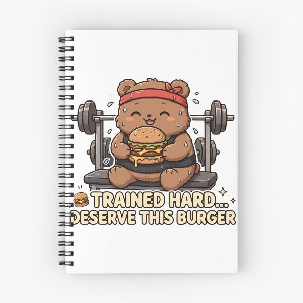 Item preview, Trained Hard Deserve This Burger - Funny Gym Bear Cheat Day designed and sold by TeeMint5.