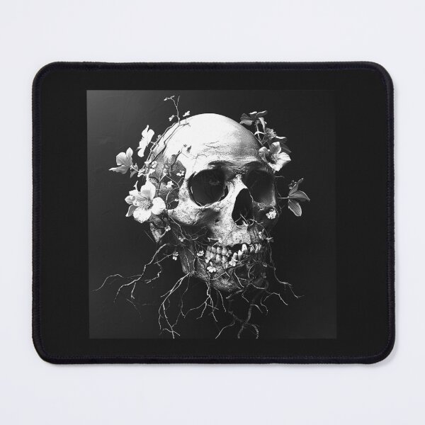 Item preview, Gothic Floral Skull with Roots – Dark Botanical Macabre Art designed and sold by inkoutninja.