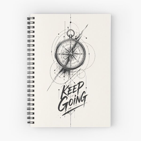 Item preview, Keep Going Compass Motivational Typography Print designed and sold by SoftSpaceDesign.