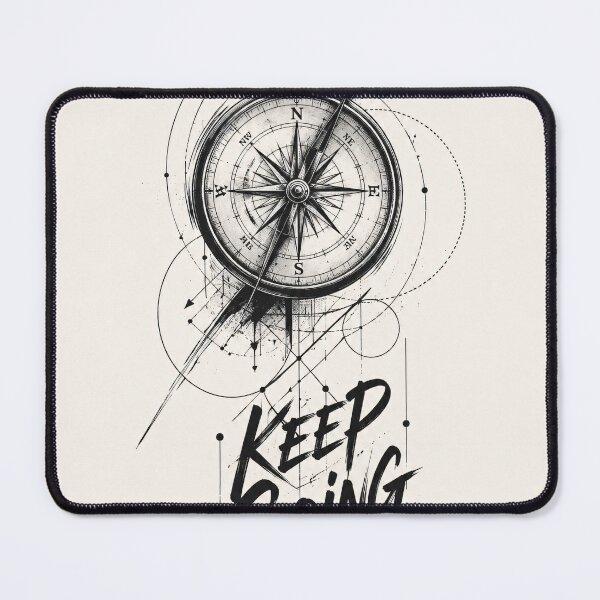 Item preview, Keep Going Compass Motivational Typography Print designed and sold by SoftSpaceDesign.