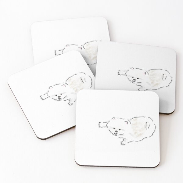 Item preview, Cute Stretching White Pomeranian Dog Art designed and sold by raun.draw.
