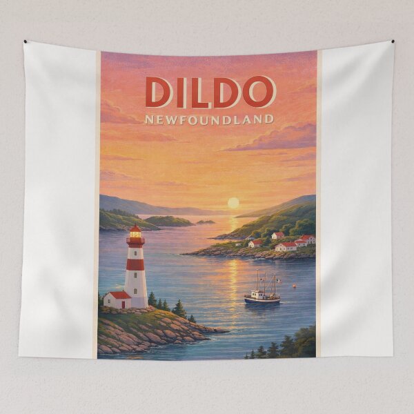 Item preview, Dildo Newfoundland Sunset Harbour with Lighthouse and Trinity Bay designed and sold by Places On Earth.