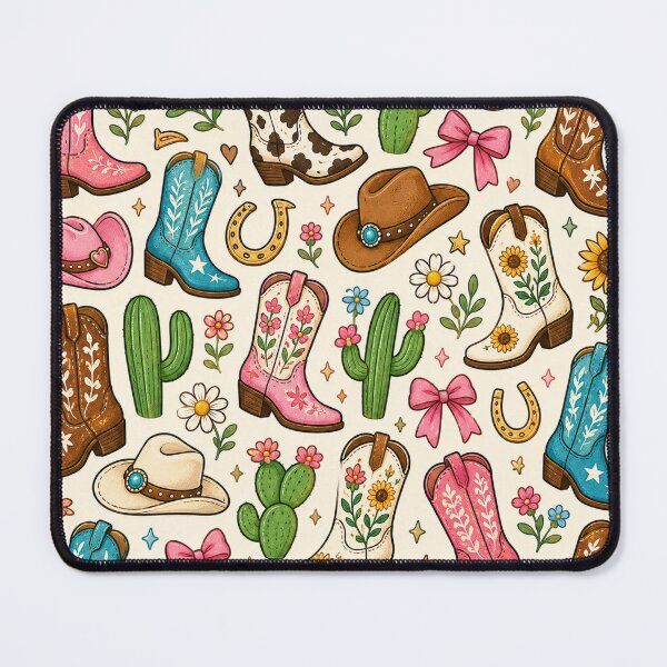 Item preview, Cowboy Boot Mini Print | Cute Western Cowgirl Boots Floral Pattern designed and sold by RJACreative.