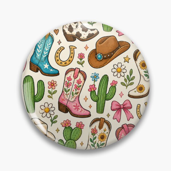 Item preview, Cowboy Boot Mini Print | Cute Western Cowgirl Boots Floral Pattern designed and sold by RJACreative.
