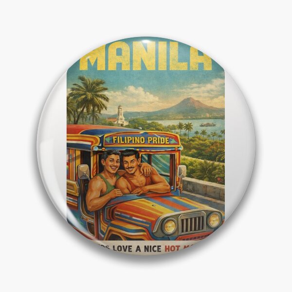 Item preview, Manila Philippines with Colorful Jeepney and Taal Volcano Scenery designed and sold by Places On Earth.