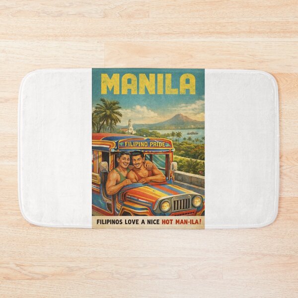 Item preview, Manila Philippines with Colorful Jeepney and Taal Volcano Scenery designed and sold by Places On Earth.