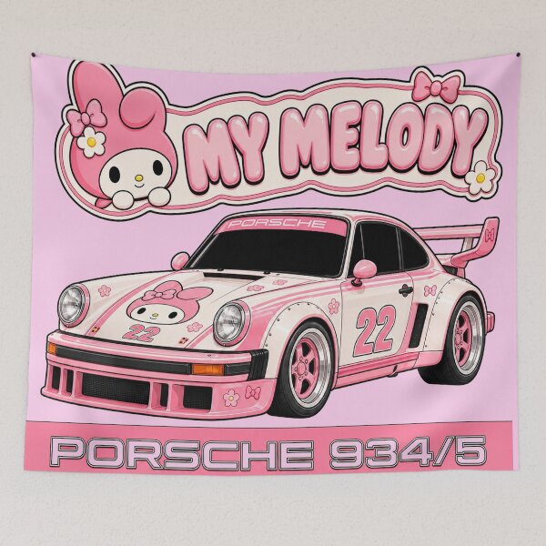 Item preview, My Melody pastel-pink Porsche 934/5 designed and sold by jubileuuu.