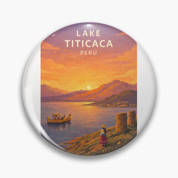 Item preview, Lake Titicaca Peru at Sunset with Andes and Traditional Reed Boat designed and sold by Places On Earth.
