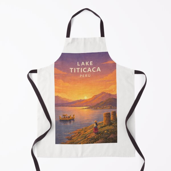 Item preview, Lake Titicaca Peru at Sunset with Andes and Traditional Reed Boat designed and sold by Places On Earth.