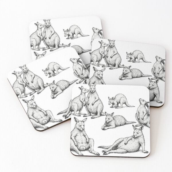 Item preview, Cool Kangaroos - Line Art Showing Off Illustration designed and sold by medicalkinoko.