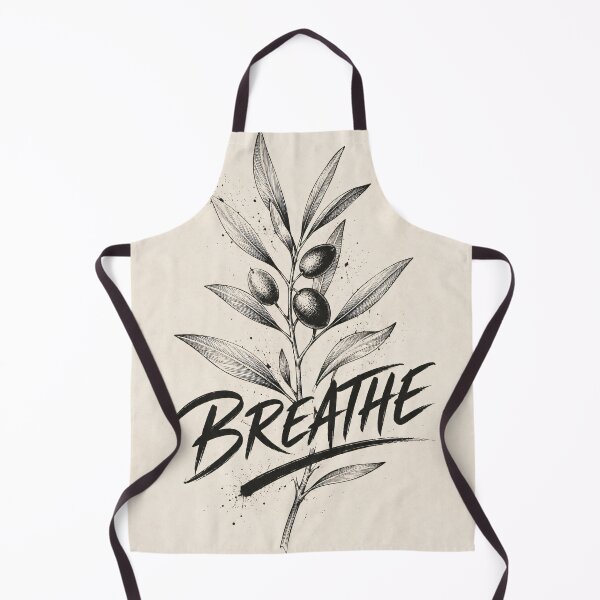 Item preview, Breathe Olive Branch Line Art Print | Botanical Ink Illustration | Minimalist Wall Art | Calming Typography Poster designed and sold by SoftSpaceDesign.