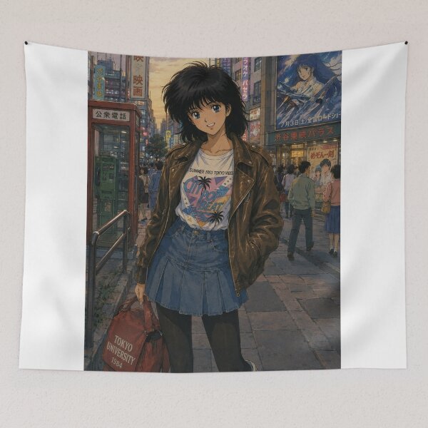 Item preview, Retro 80s City Pop Tokyo Anime Aesthetic Girl designed and sold by wilnickvisuals.