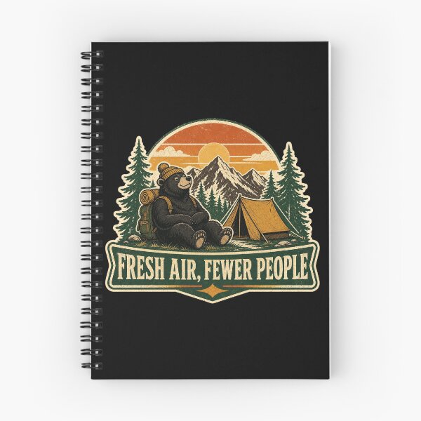 Item preview, Fresh Air, Fewer People - Camping Bear Outdoors designed and sold by Graphic Vibe Designs.