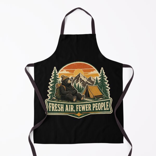 Item preview, Fresh Air, Fewer People - Camping Bear Outdoors designed and sold by Graphic Vibe Designs.
