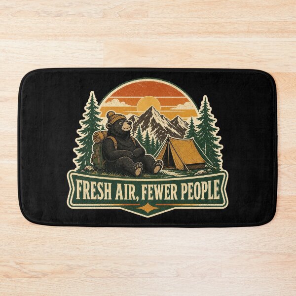 Item preview, Fresh Air, Fewer People - Camping Bear Outdoors designed and sold by Graphic Vibe Designs.