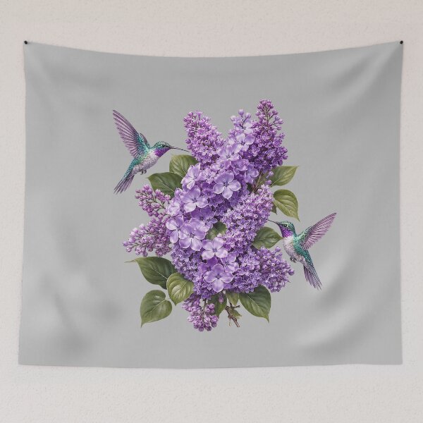 Item preview, Hummingbird Lilac Floral Purple Flowers Botanical Garden designed and sold by mjohnson9.