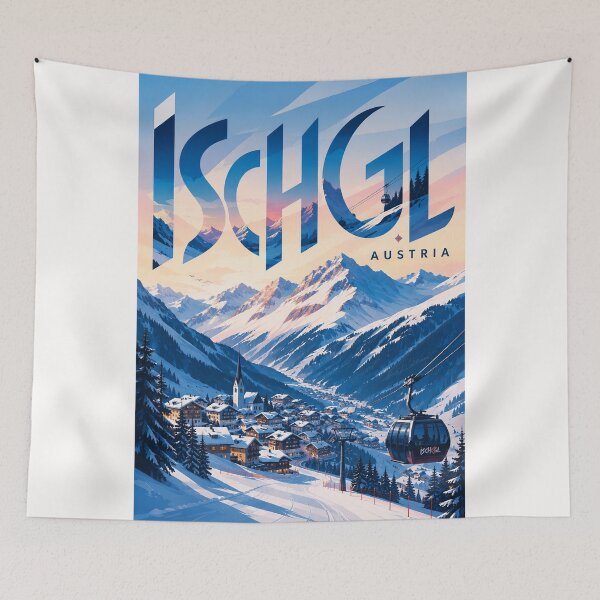 Item preview, Ischgl Austria with Tyrolean Alps, Ski Village and Silvretta Mountains designed and sold by Places On Earth.