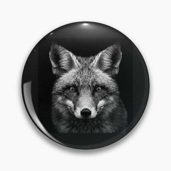 Item preview, Black and White Fox Portrait – Detailed Wildlife Animal Art designed and sold by inkoutninja.