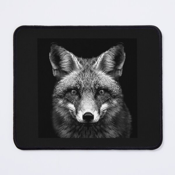 Item preview, Black and White Fox Portrait – Detailed Wildlife Animal Art designed and sold by inkoutninja.
