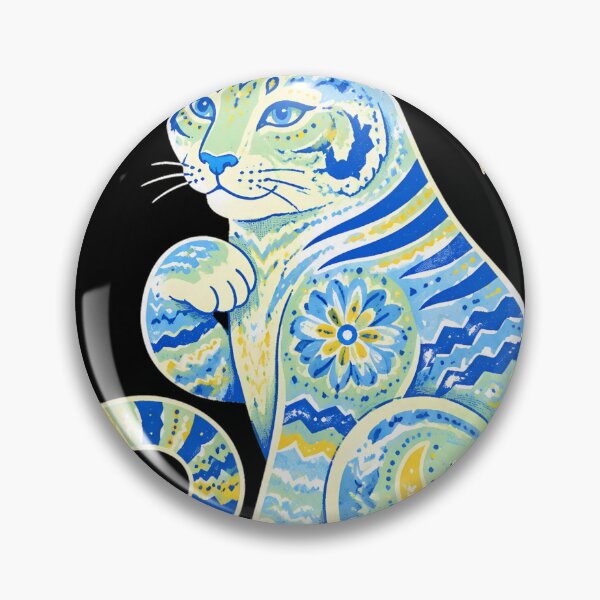Item preview, Celestial Folk Art Cat with Sun and Moon designed and sold by pritbhut.