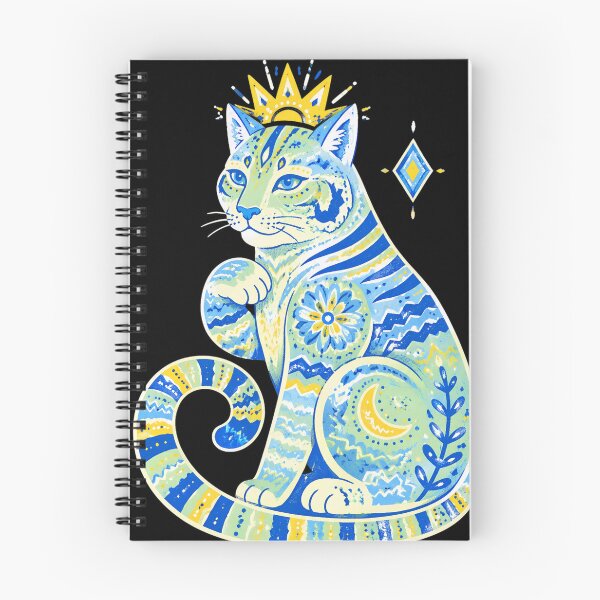 Item preview, Celestial Folk Art Cat with Sun and Moon designed and sold by pritbhut.