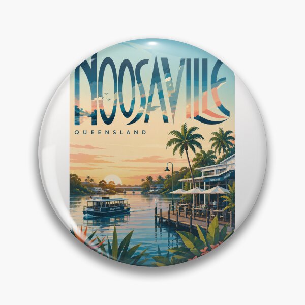 Item preview, Noosaville Queensland Noosa River Sunset Ferry and Tropical Waterfront designed and sold by Places On Earth.