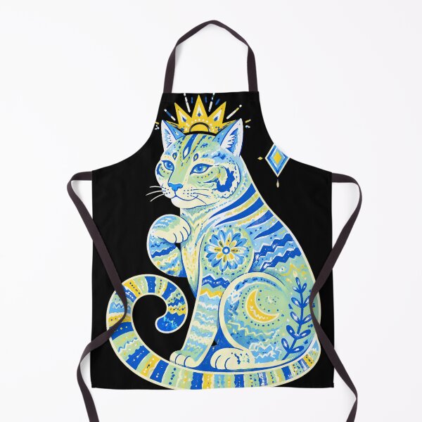 Item preview, Celestial Folk Art Cat with Sun and Moon designed and sold by pritbhut.