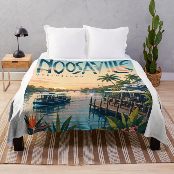 Item preview, Noosaville Queensland Noosa River Sunset Ferry and Tropical Waterfront designed and sold by Places On Earth.