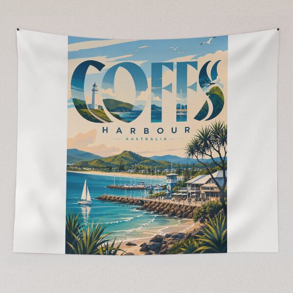 Item preview, Coffs Harbour New South Wales Marina Coast and Lighthouse designed and sold by Places On Earth.